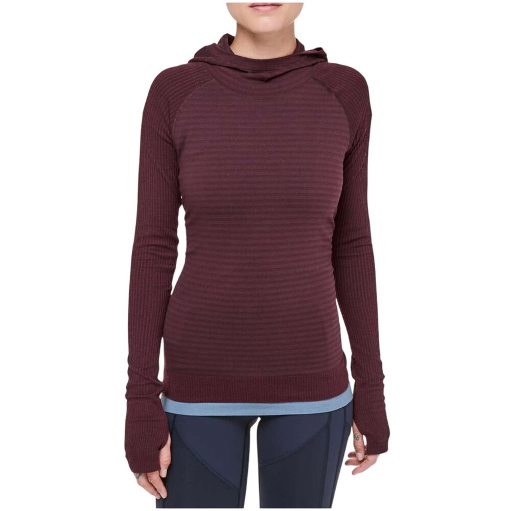 Lululemon Keep The Heat Thermal Hoodie size 8 Dark Adobe purple long sleeve top